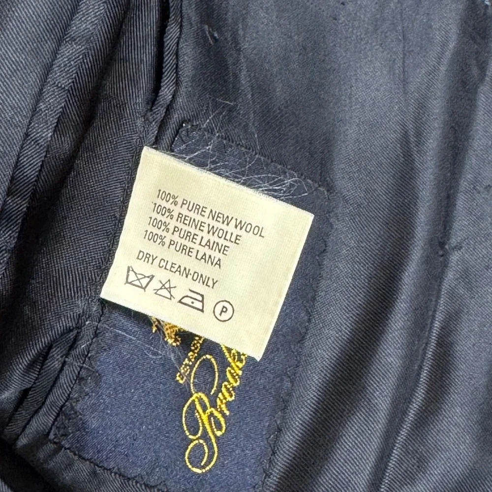 Brooks Brothers Vintage 80s Wool Herringbone Blazer Blue 44R Tweed Scotland